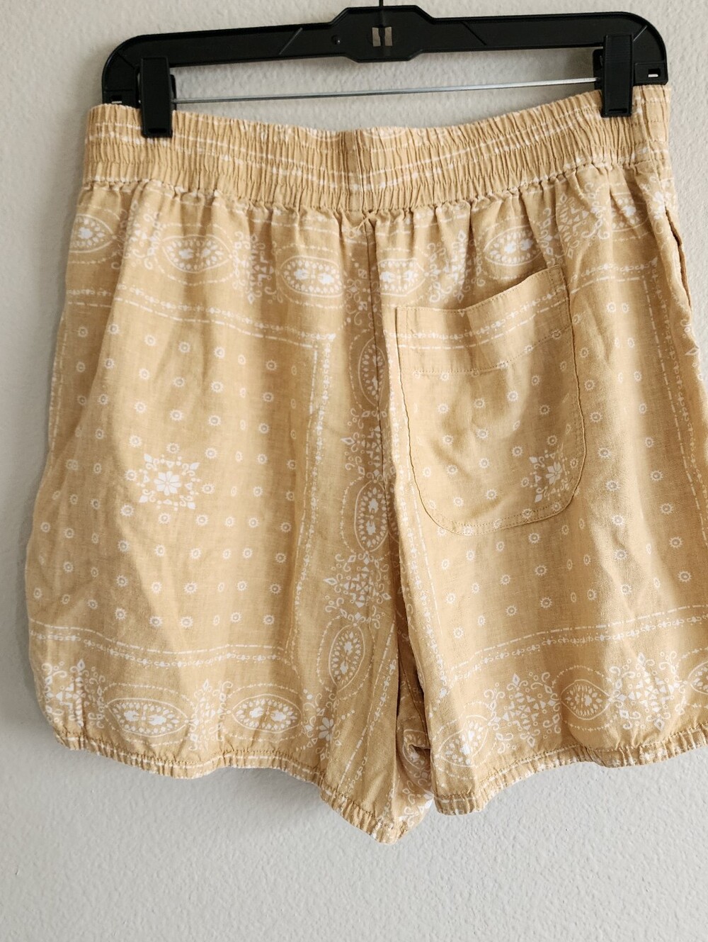 Madewell Linen Blend Bandana Print Pull-On Shorts Size Large - Picture 7 of 11